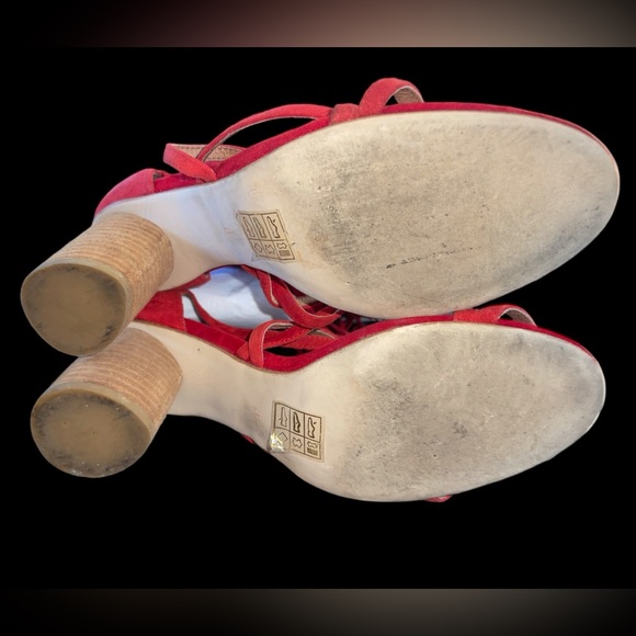 Gorgeous Red Tassel/Suede Jeffrey Campbell Despina Block Heel Sandal - Size 8 - Picture 5 of 5